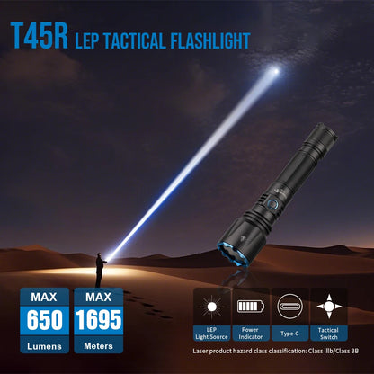 Powerful LEP Tactical Flashlight Rechargeable 1695m Long Range Torch