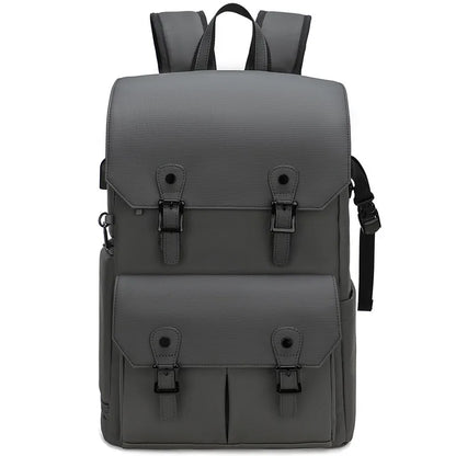Waterproof Grey SLR Camera Bag Large Capacity Shoulder Backpack