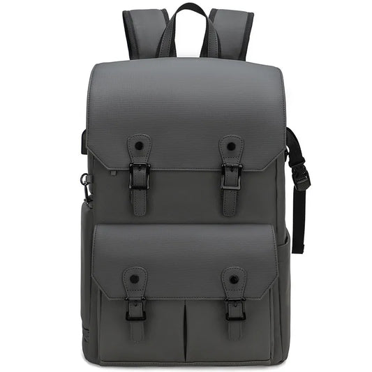 Waterproof Grey SLR Camera Bag Large Capacity Shoulder Backpack
