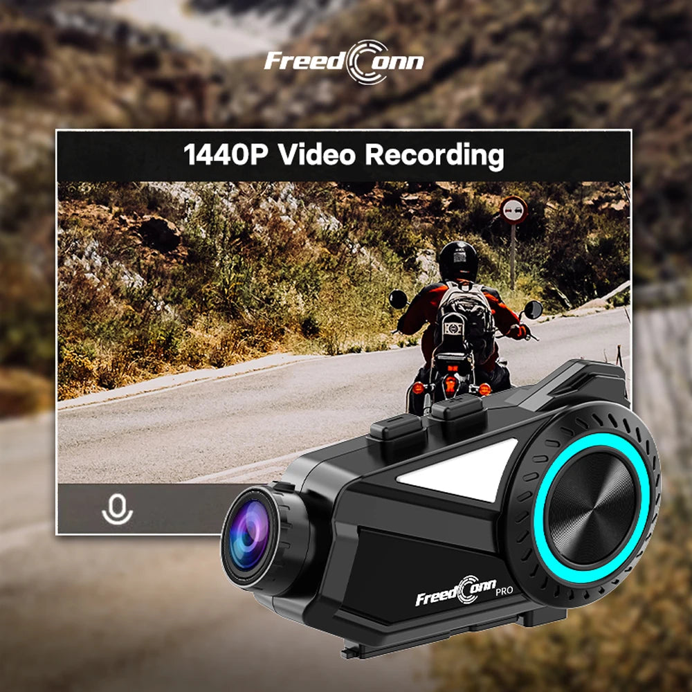 Motorbike Helmet Intercom 1440P DVR 2 Sets