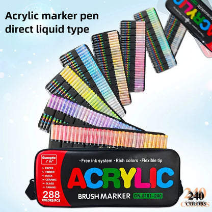 Acrylic Paint Marker Set 168pcs Brush Tip DIY Art Kit