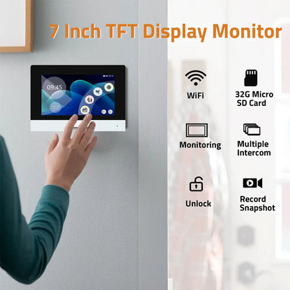 Smart 1080p 7 Video Intercom with 32GB