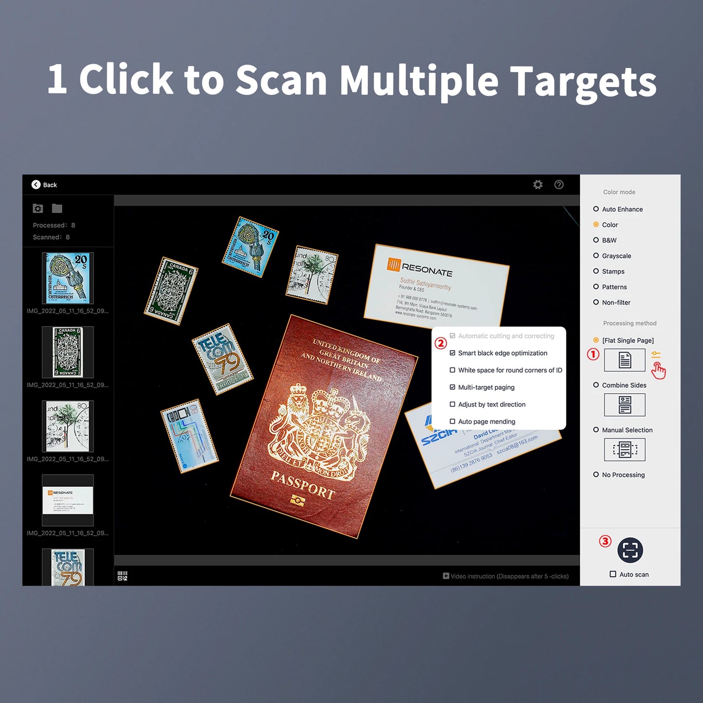 Portable 12MP Document Scanner 60PPM Fast Scan