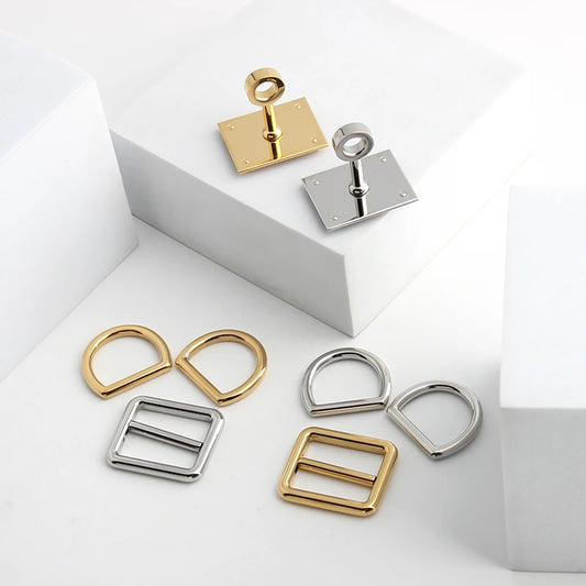 Rectangle Silver Bag Hanger Clasps 5 Set Pack