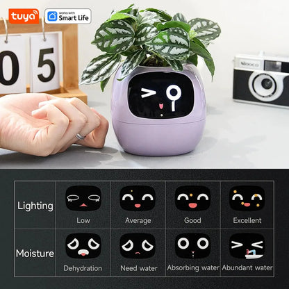 Smart Plant Pot with AI 49 Expressions and 7 Sensors