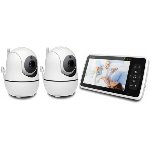 Portable 5" Baby Monitor 4X Zoom Night Vision