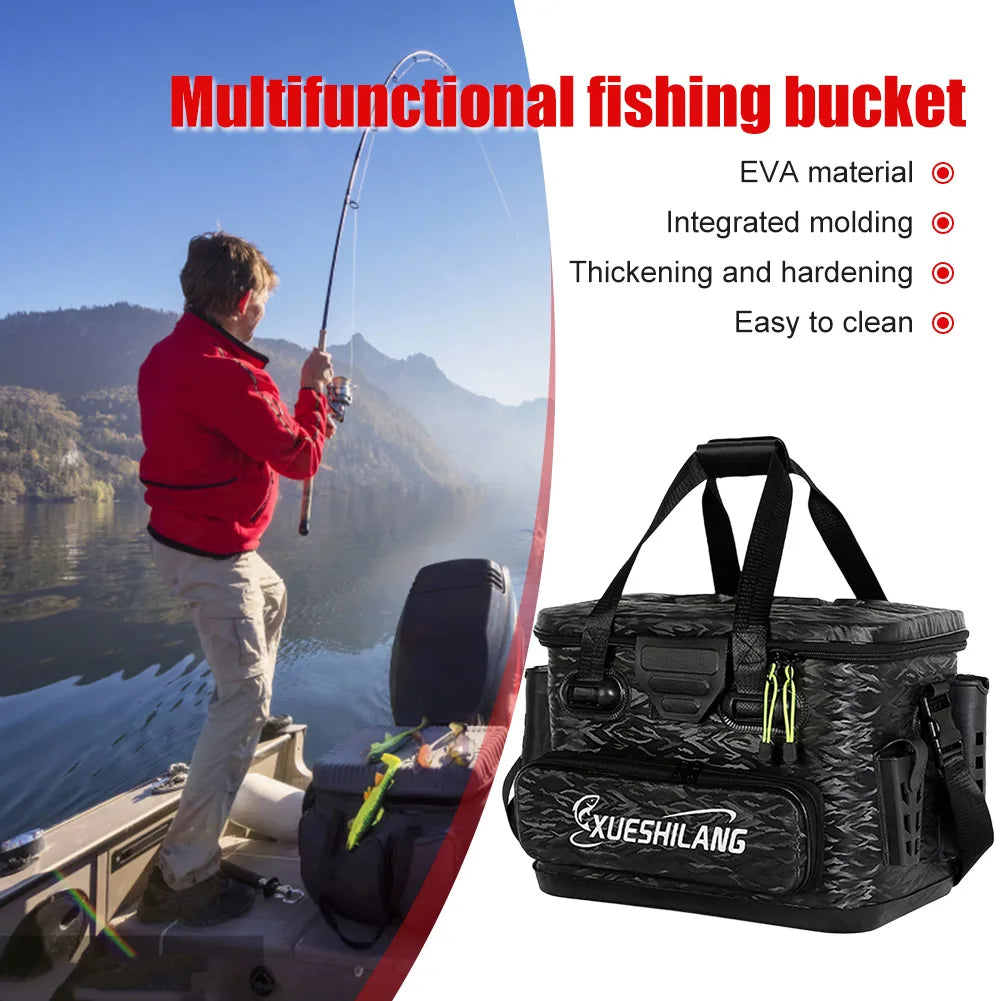 Large Portable Fishing Tackle Box with Multi-Compartment Storage