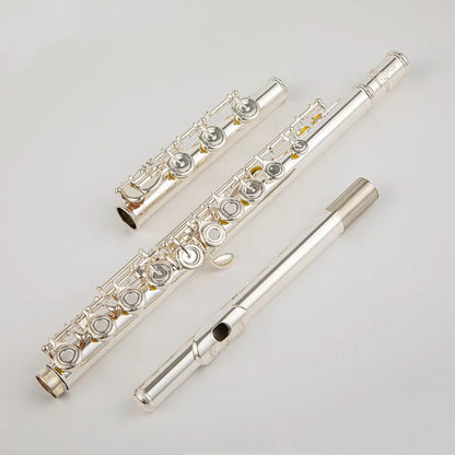 Silver-Plated B Foot Flute Professional Performance Instrument
