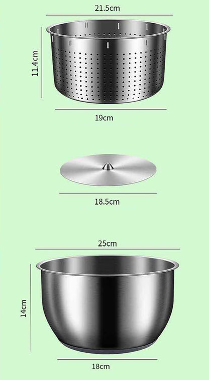 Stainless Steel Salad Spinner and Vegetable Washer with Drain
