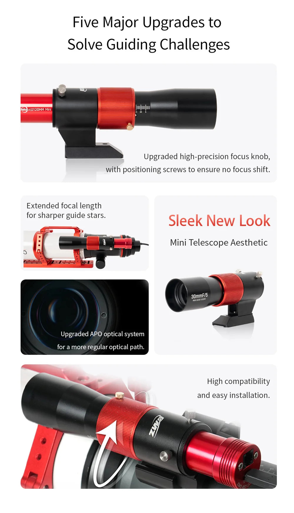 High-Precision 30mm F/5 APO Astronomical Guiding Scope