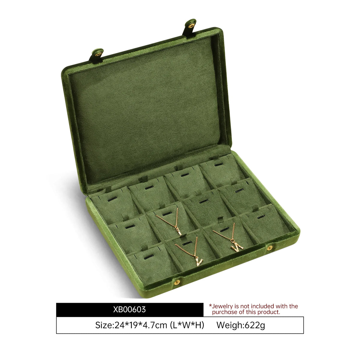 Large Velvet Jewellery Organiser Case for Collectors