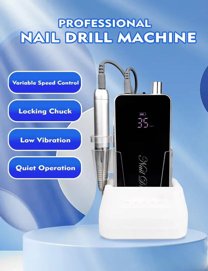35000RPM Cordless Nail Drill with Charging Base