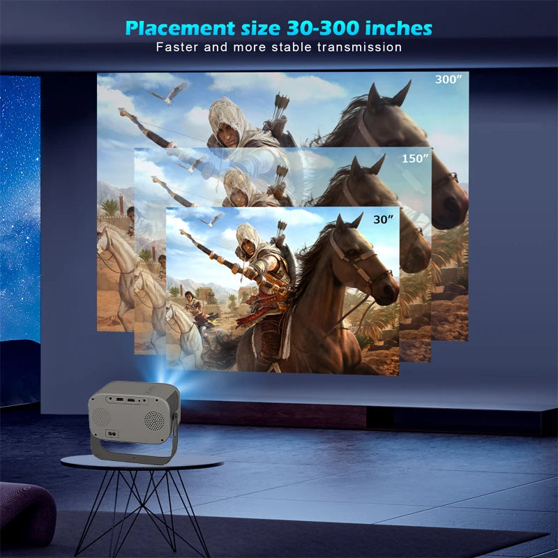 Portable 4K Projector WiFi 6 Bluetooth Auto Keystone