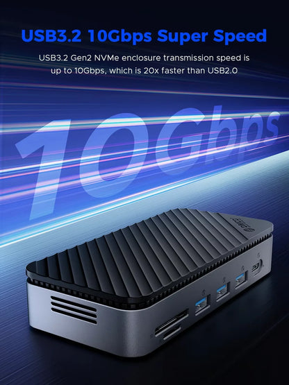 USB-C Hub M.2 NVMe SSD Enclosure Cooling Fan