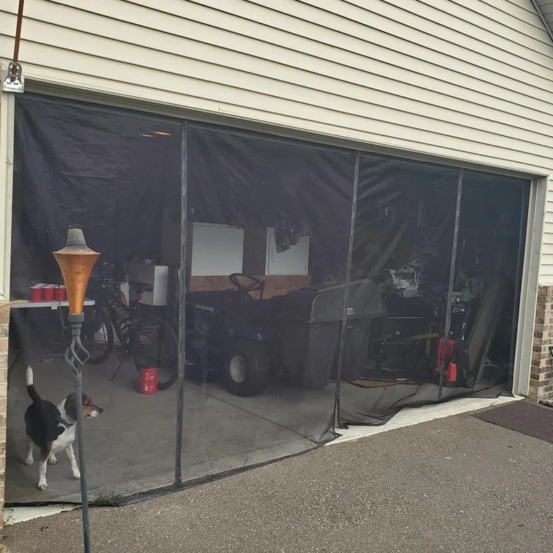 Magnetic Garage Door Insect Screen White Net Curtain