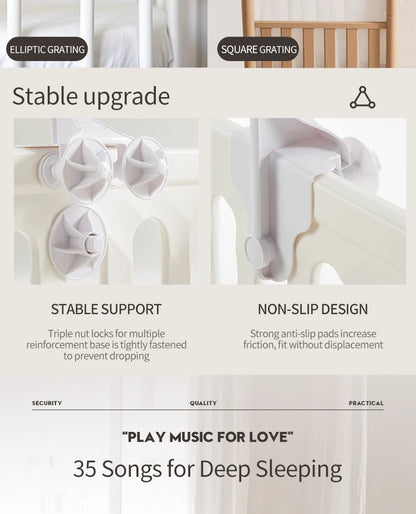 Bluetooth Baby Mobile with Music and Lights for Crib