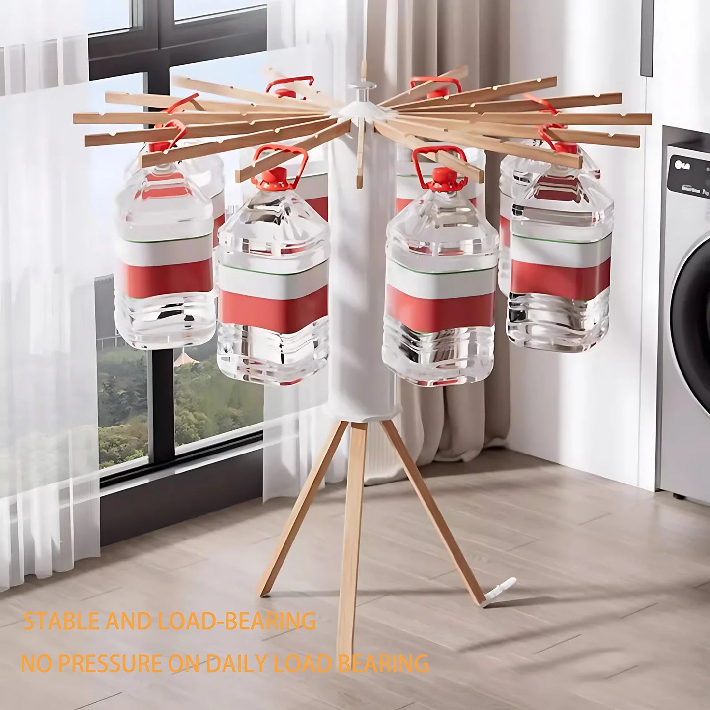 Heavy Duty Foldable Clothes Drying Rack Swivel Tripod Stand