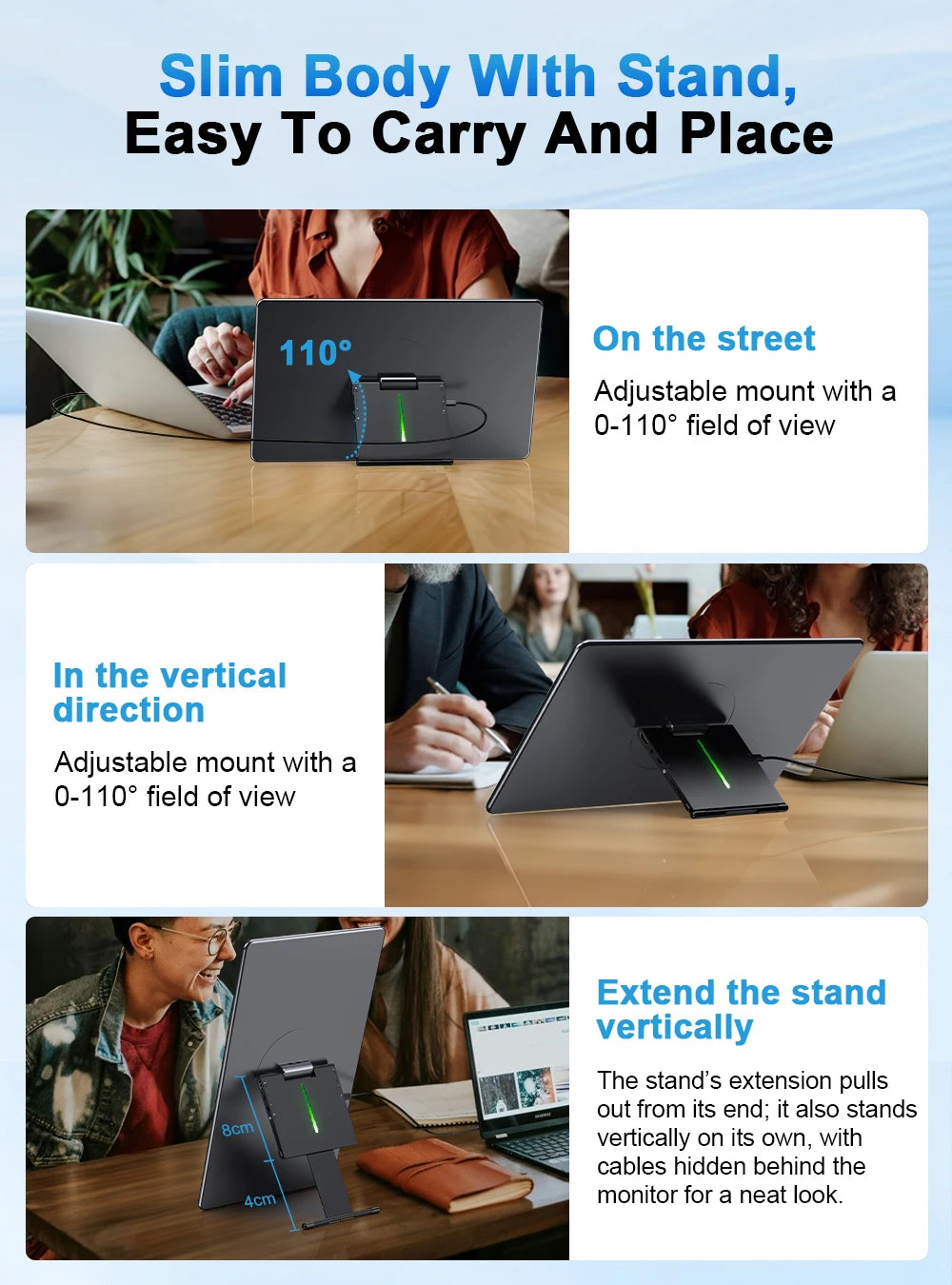 15.6" Portable Touchscreen Monitor 1080p IPS Display