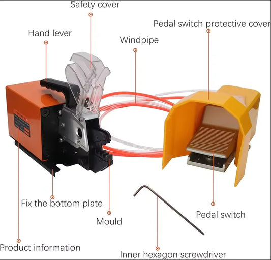 Pneumatic Terminal Crimping Machine 4 Jaw Cold Press Tool