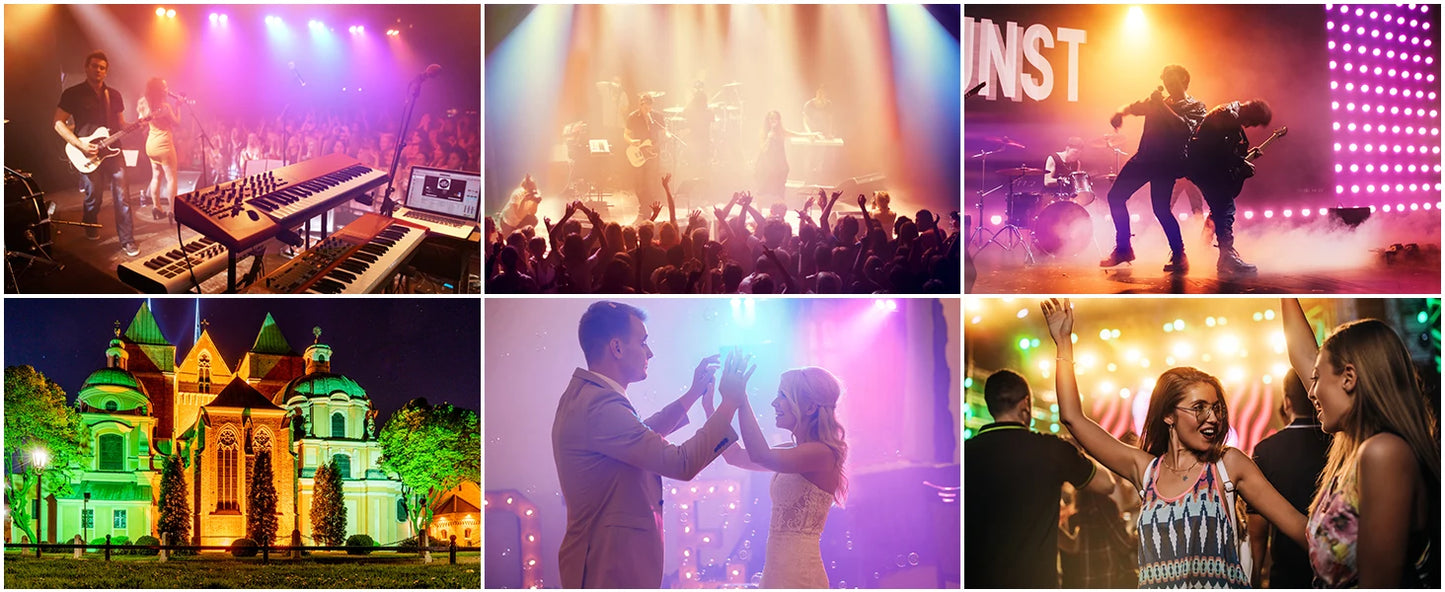 4 Pack COB LED Stage Lights for Weddings and Parties