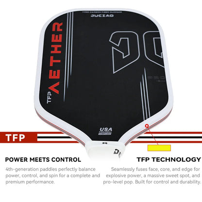 Yellow 16mm Carbon Pickleball Paddle Enhanced Power Performance