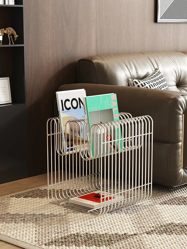 Black Nordic Metal Coffee Table with Storage Rack