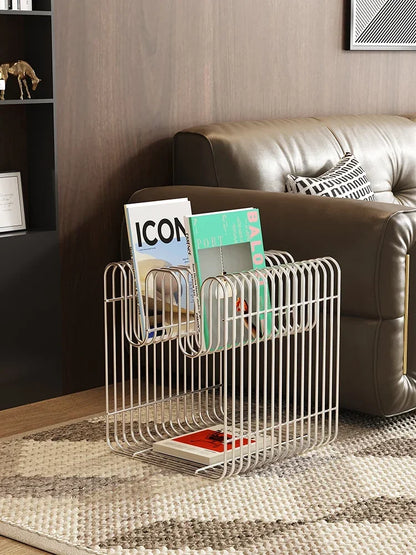 Black Nordic Metal Coffee Table with Storage Rack