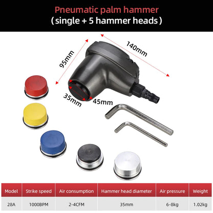Heavy Duty 28A Pneumatic Palm Hammer Kit with 5 Parts