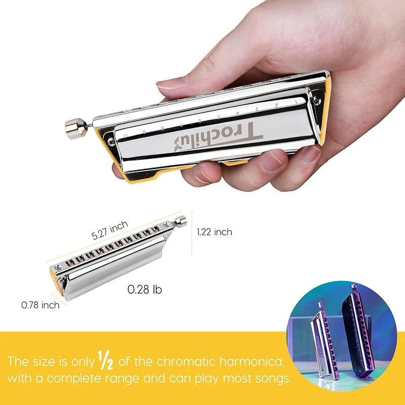 10 Hole Chromatic Harmonica Key C Musical Instrument