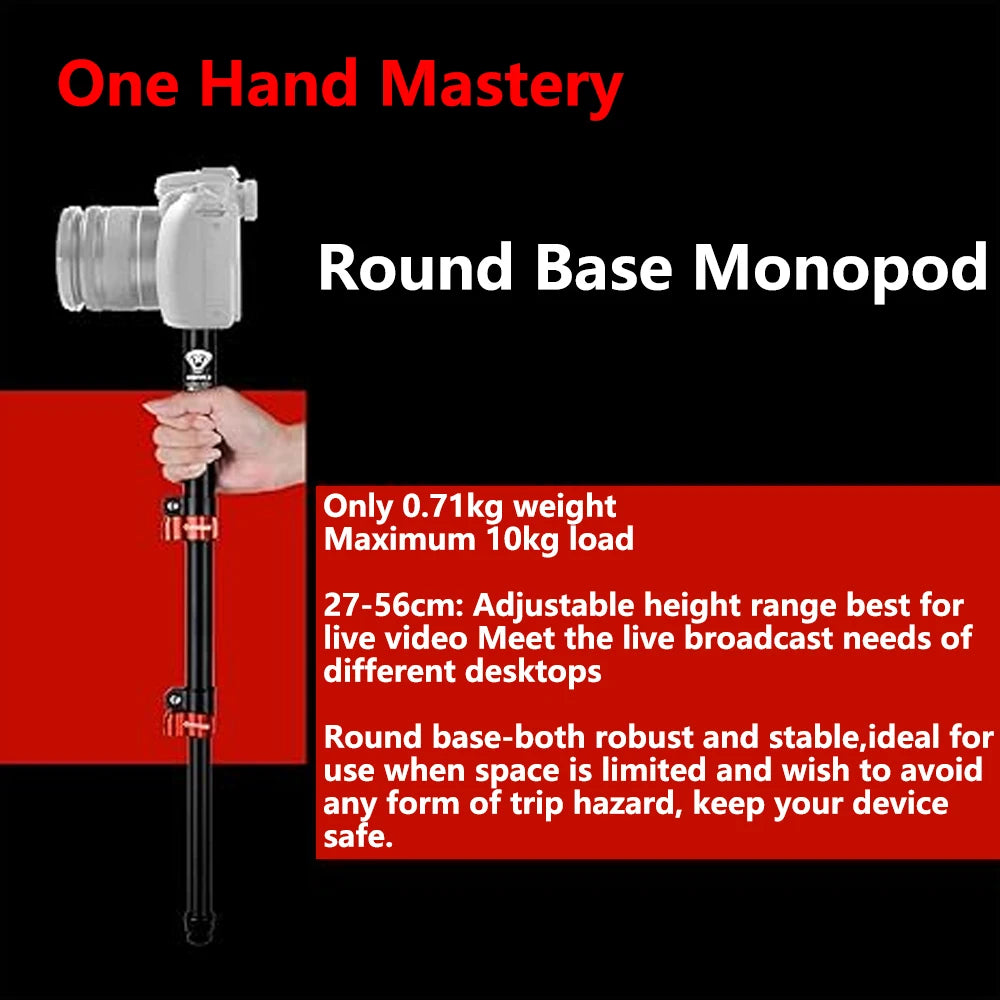 59 Inch Aluminum Video Monopod Stand 10KG Camera Support