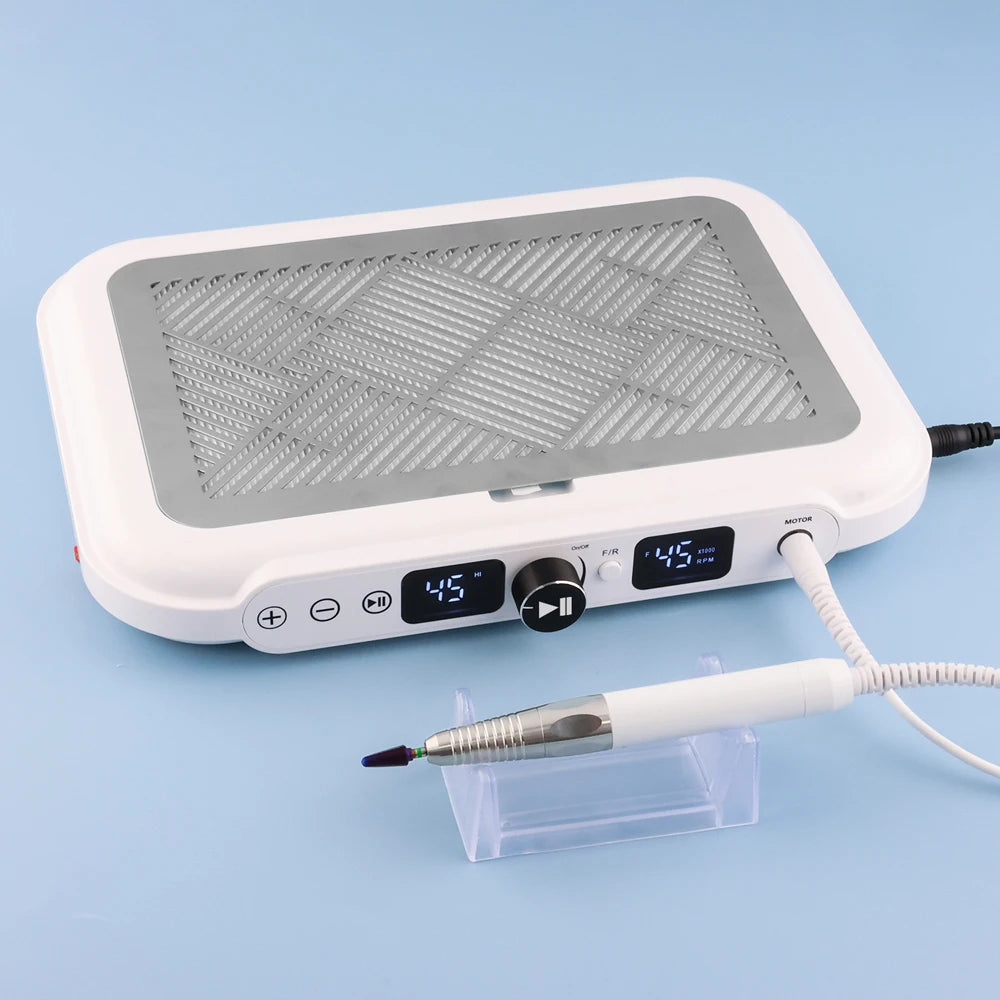Professional Nail Dust Vacuum with Dual Fans White