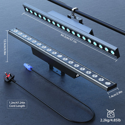 2-Pack 180W RGBW LED Wall Washer Lights DMX Stage