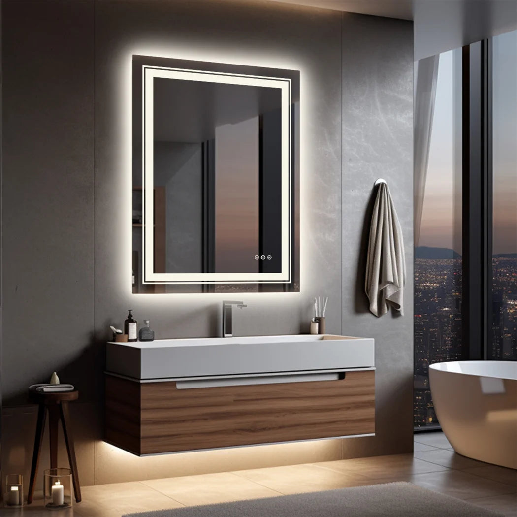 LED Bathroom Mirror with Bluetooth Speaker & Anti-Fog