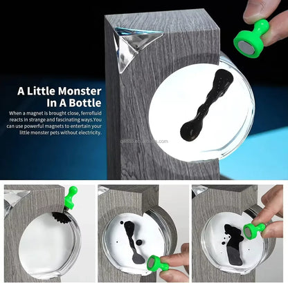 Portable Ferrofluid Music Rhythm Display Speaker Lamp Gray