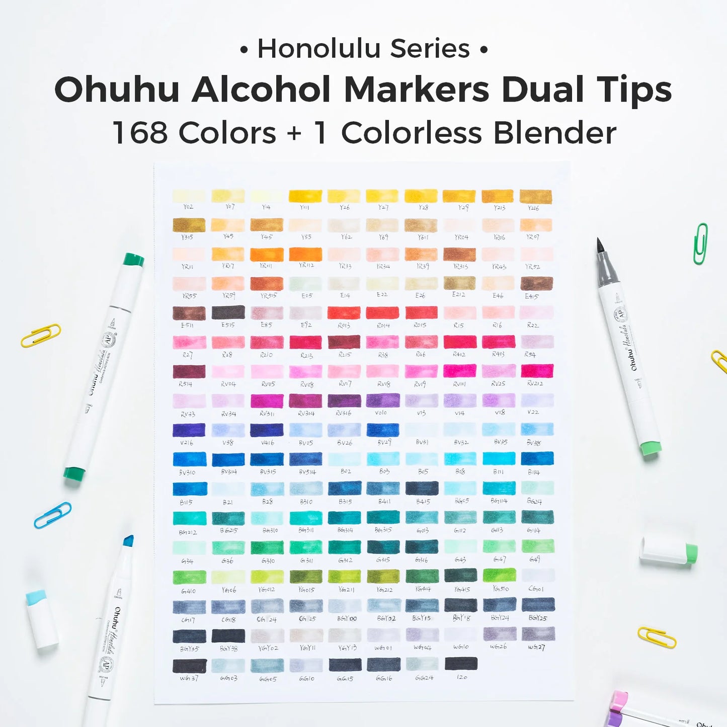 168 Colours Brush Chisel Sketch Markers for Drawing