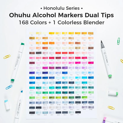 168 Colours Brush Chisel Sketch Markers for Drawing