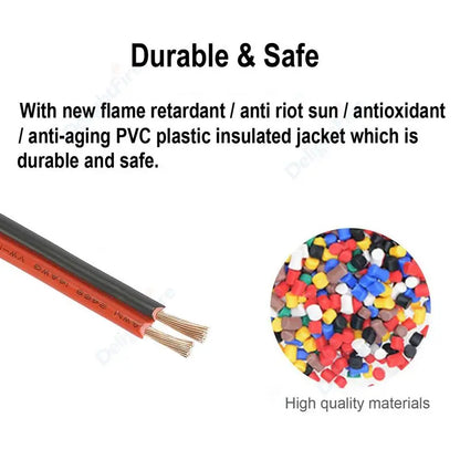 2 Core Red Black Copper Power Cable 8-14AWG