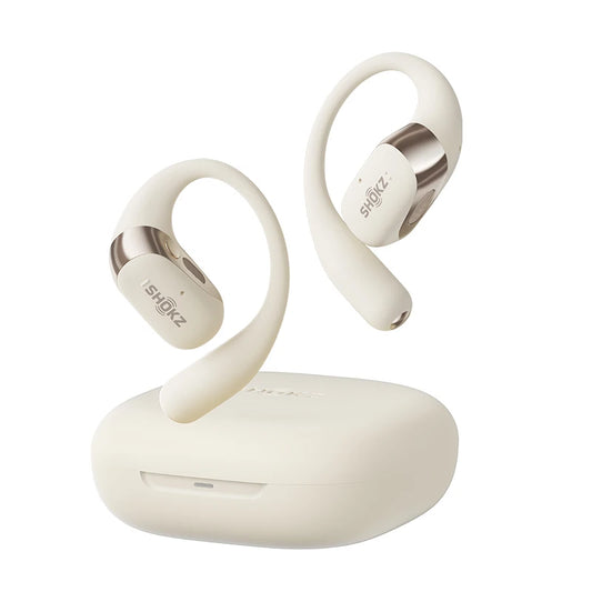 Open-Ear Wireless Bluetooth Headphones with AI Noise Reduction White