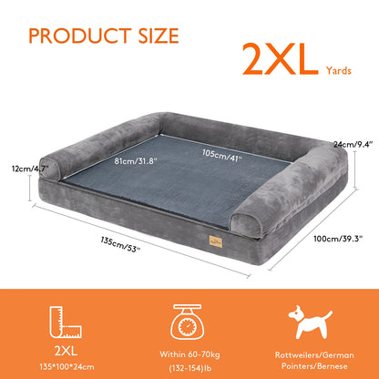 Orthopedic Dog Bed XXL Memory Foam Washable Gray