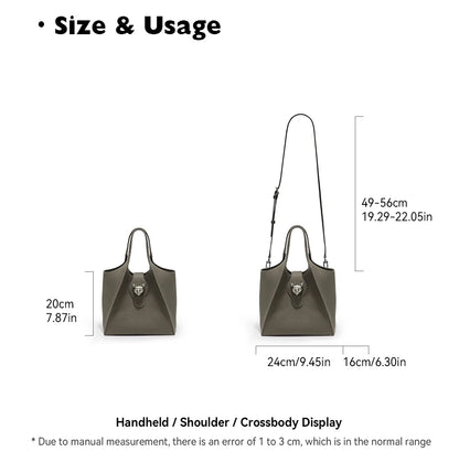 Stylish Creamy Leather Tote for Daily Use