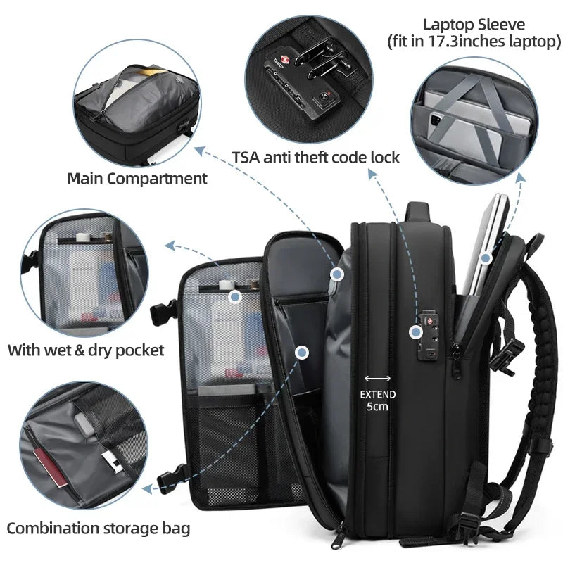 Expandable Five Layer School Hiking and Business Backpack