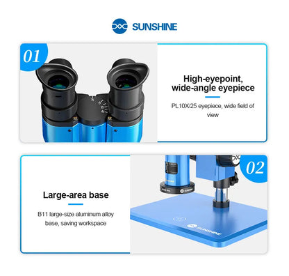 Adjustable 4K Inspection Microscope 7–58X Rotatable Stand