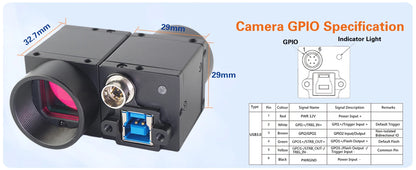 1.3MP Monochrome USB3.0 Industrial Camera 5M Cable