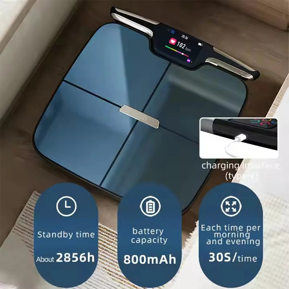 Smart WiFi Body Scale 8 Electrodes BMI Muscle Fat Analyzer