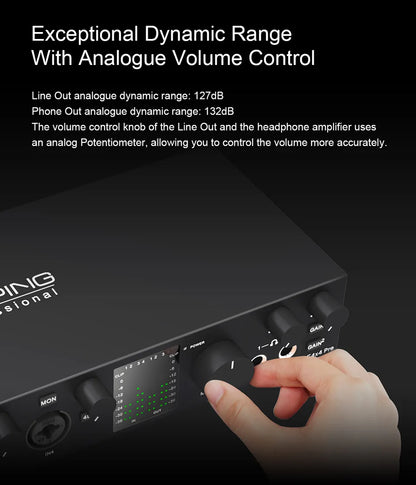 Pre-Professional 8 Channel Audio Interface with 4 LoopBack