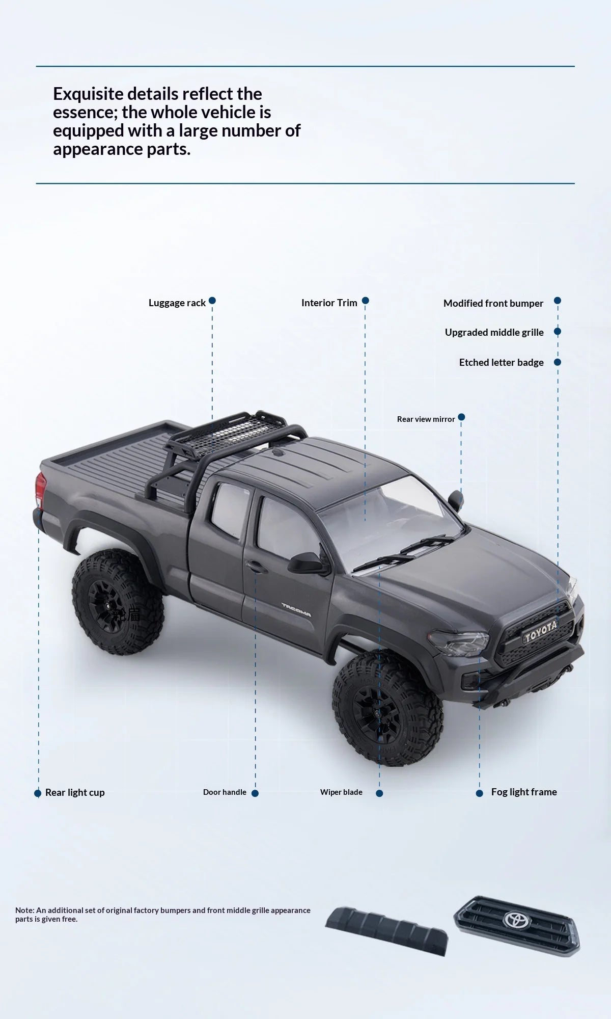 4WD Off-Road RC Pickup Truck Grey RTR
