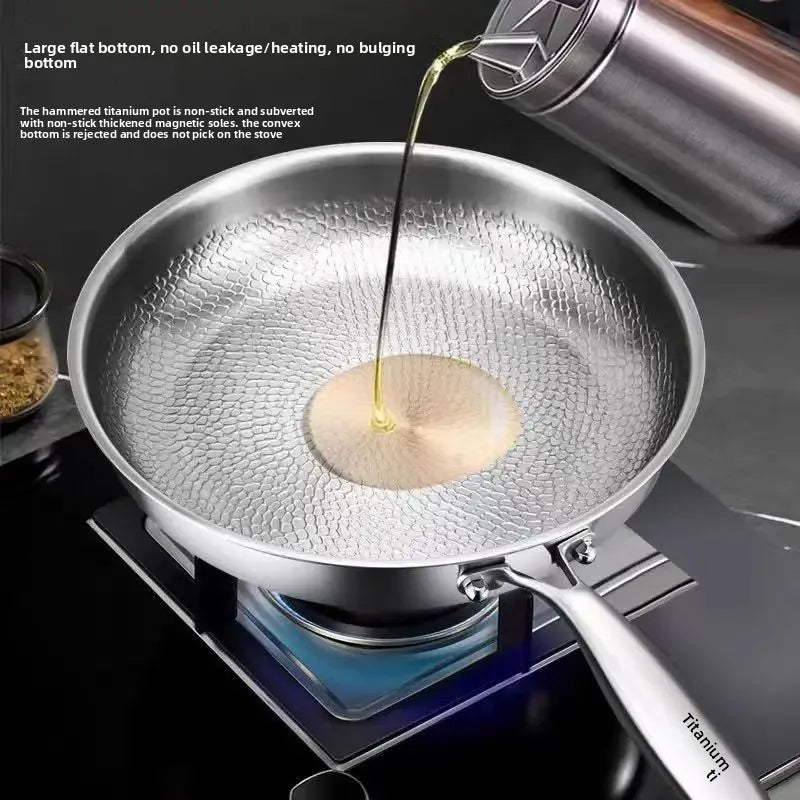 28cm Stainless Steel Flat Bottom Pan Non-Stick for Induction