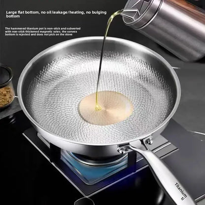 28cm Stainless Steel Flat Bottom Pan Non-Stick for Induction