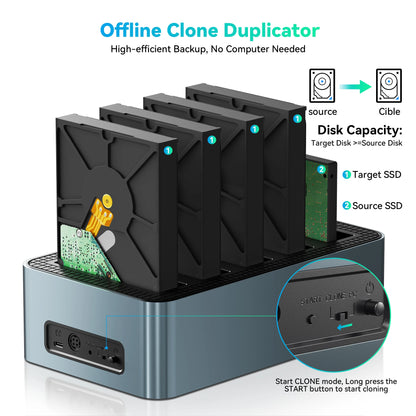 5-Bay External HDD Enclosure Dock with High-Speed Backup