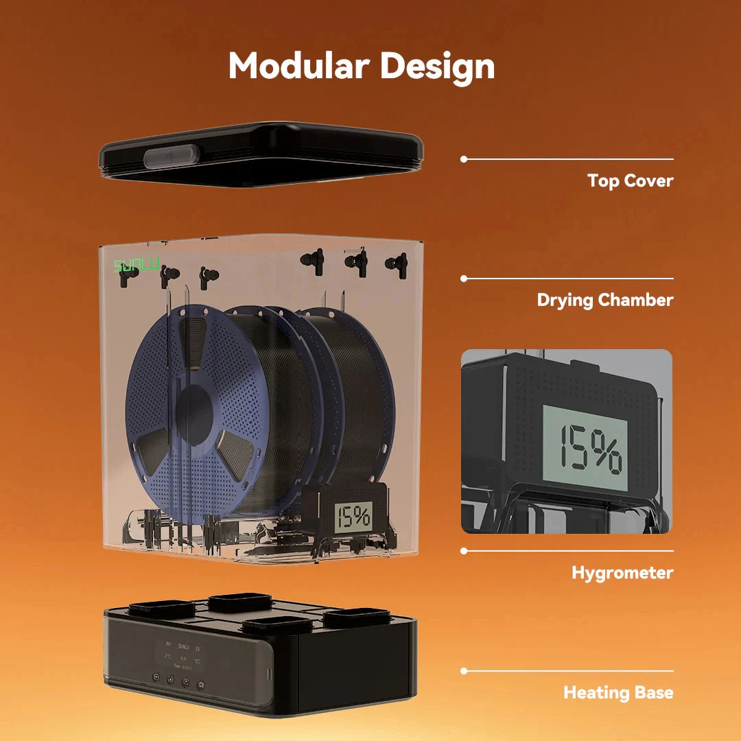 Smart 3D Filament Dryer with Dual Spool Storage